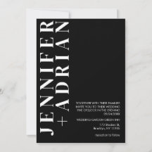 Minimale zwarte trouwuitnodigingskaart