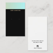 Minimale zwarte Turquoise Earring Display Holder Visitekaartje (Voorkant / Achterkant)