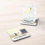 Minimale zwarte Typografie Foto Opslaan Datum Onderzetter (Rechterzijde)