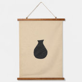 Minimale zwarte vaas hangend wandkleed (Voorkant)