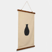 Minimale zwarte vaas hangend wandkleed (Gebogen)