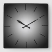 Minimale zwarte verloopwandklok vierkante klok (Voorkant)