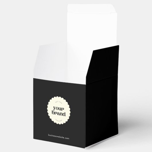 Minimale zwarte verpakking voor kleine bedrijven m bedankdoosjes (Geopend)