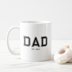 Minimale Zwarte Vette Tekst Papa Opgericht Koffiemok