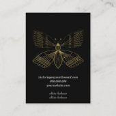 Minimale zwarte vlinderjuwelen visitekaartje (Achterkant)