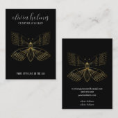 Minimale zwarte vlinderjuwelen visitekaartje (Voorkant / Achterkant)