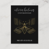 Minimale zwarte vlinderjuwelen visitekaartje (Voorkant)