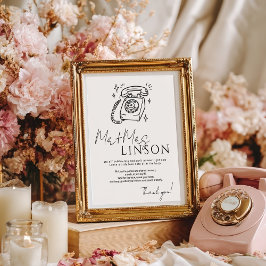 Minimale zwarte voicemail audio gastenboek bruilof poster