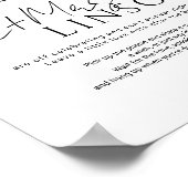 Minimale zwarte voicemail audio gastenboek bruilof poster (Hoek)