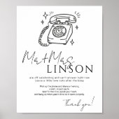 Minimale zwarte voicemail audio gastenboek bruilof poster (Voorkant)