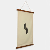 Minimale zwarte vormen hangend wandkleed (Gebogen)