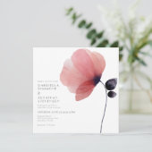 Minimale zwarte Waterverf papavergrijze bruiloft Kaart (Staand voorkant)