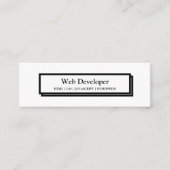 Minimale zwarte webwebwebontwikkelaar knop in zwar mini visitekaartje (Voorkant)