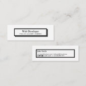 Minimale zwarte webwebwebontwikkelaar knop in zwar mini visitekaartje (Voorkant / Achterkant)