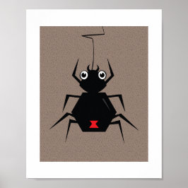 Minimale Zwarte Weduwe Spin | Kinderen Poster Prin