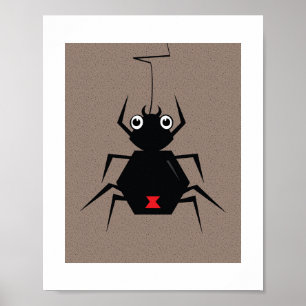 Minimale Zwarte Weduwe Spin Kinderen Poster Prin