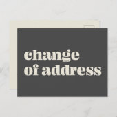 Minimale zwarte wijziging van adresaankondiging briefkaart (Voorkant / Achterkant)