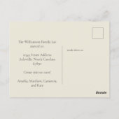 Minimale zwarte wijziging van adresaankondiging briefkaart (Achterkant)