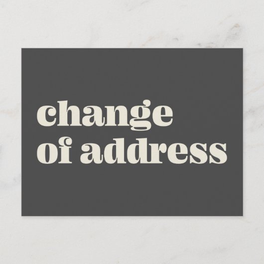 Minimale zwarte wijziging van adresaankondiging briefkaart (Voorkant)