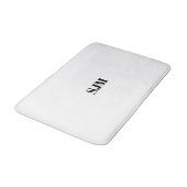 Minimale zwarte witte aangepaste monogram badmat (Gekanteld)