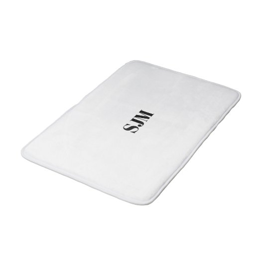 Minimale zwarte witte aangepaste monogram badmat (Gekanteld)