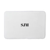 Minimale zwarte witte aangepaste monogram badmat (Voorkant)