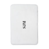 Minimale zwarte witte aangepaste monogram badmat (Voorkant Verticaal)