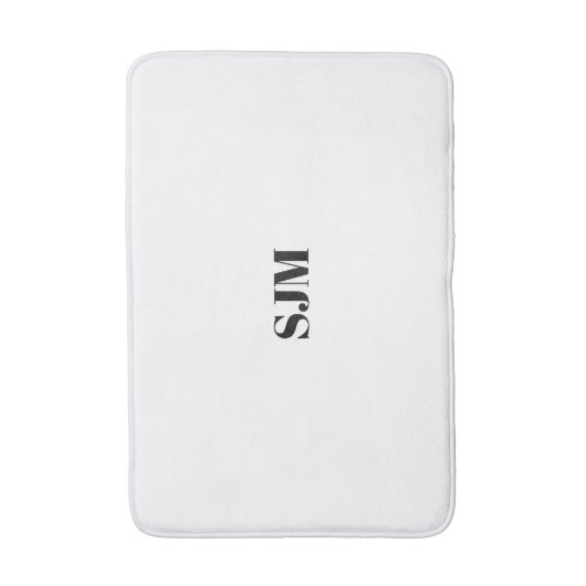Minimale zwarte witte aangepaste monogram badmat (Voorkant Verticaal)