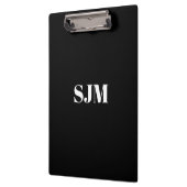 Minimale zwarte witte aangepaste monogram klembord (Links)