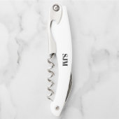 Minimale zwarte witte aangepaste monogram kurkentrekker (Voorkant)