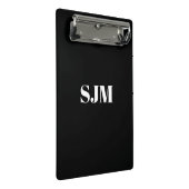 Minimale zwarte witte aangepaste monogram mini klembord (Schuin)
