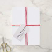 Minimale zwarte witte aangepaste tekst Kerstmis Cadeaulabel (Met Touw)