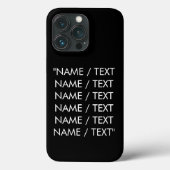 Minimale zwarte, witte aangepaste tekstquote Case-Mate iPhone case (Achterkant)