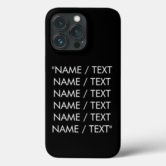 Minimale zwarte, witte aangepaste tekstquote Case-Mate iPhone case (Achterkant)