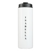 Minimale zwarte witte aangepaste verticale servern thermosbeker (Voorkant)