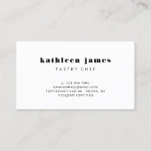 Minimale zwarte witte ballon Whisk Chef Visitekaartje (Achterkant)