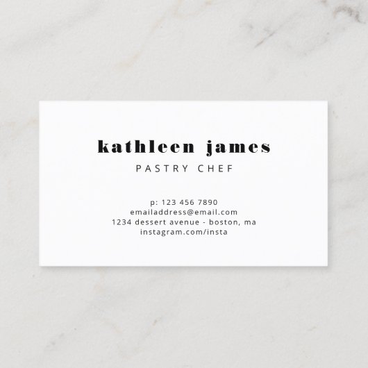 Minimale zwarte witte ballon Whisk Chef Visitekaartje (Achterkant)