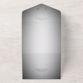 Minimale zwarte & witte blauwdruk Moderne inname All In One Uitnodiging (Buitenkant)