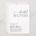 Minimale zwarte witte bridale Shower-uitnodiging Kaart<br><div class="desc">Een klassieke minimale bruiddoucheuitnodiging voor je vrijgezellenfeest.</div>
