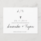 Minimale zwarte witte bruiloft bespaart de datum feestdagenkaart (Voorkant)