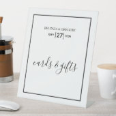 Minimale zwarte witte bruiloft reclamebord met voetstuk (Insitu)