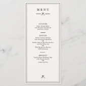 Minimale Zwarte & Witte Coquette Trouwreceptie Menu (Voorkant)