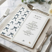 Minimale Zwarte & Witte Coquette Trouwreceptie Menu