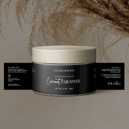 Minimale zwarte witte cosmetische potje ingrediënt waterfles etiket