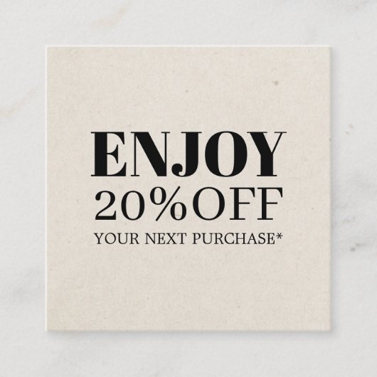 Minimale zwarte witte coupon (Voorkant)