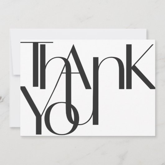 Minimale zwarte witte dank voor uw kaart (Voorkant)