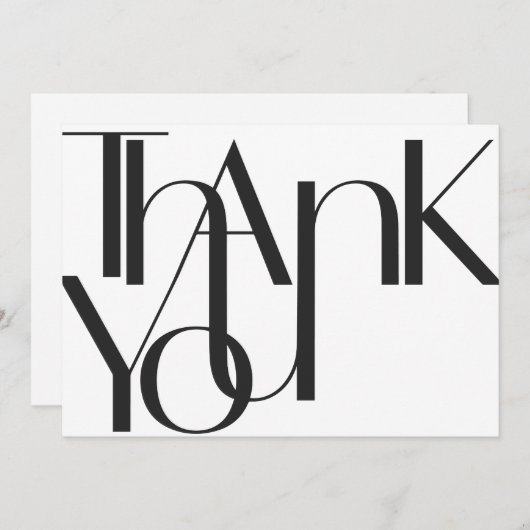 Minimale zwarte witte dank voor uw kaart (Voorkant / Achterkant)