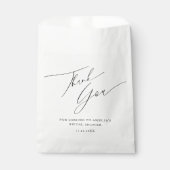 Minimale zwarte & witte dank voor uw Vrijgezellenf Bedankzakje (Voorkant)