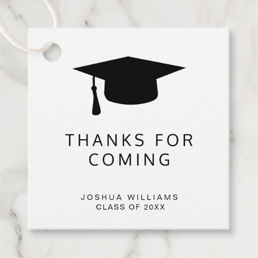 Minimale zwarte witte dop Hartelijk dank Bedankjes Labels (Voorkant)