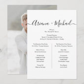 Minimale zwarte witte eenvoudige bridale partij Fo Kaart (Voorkant / Achterkant)